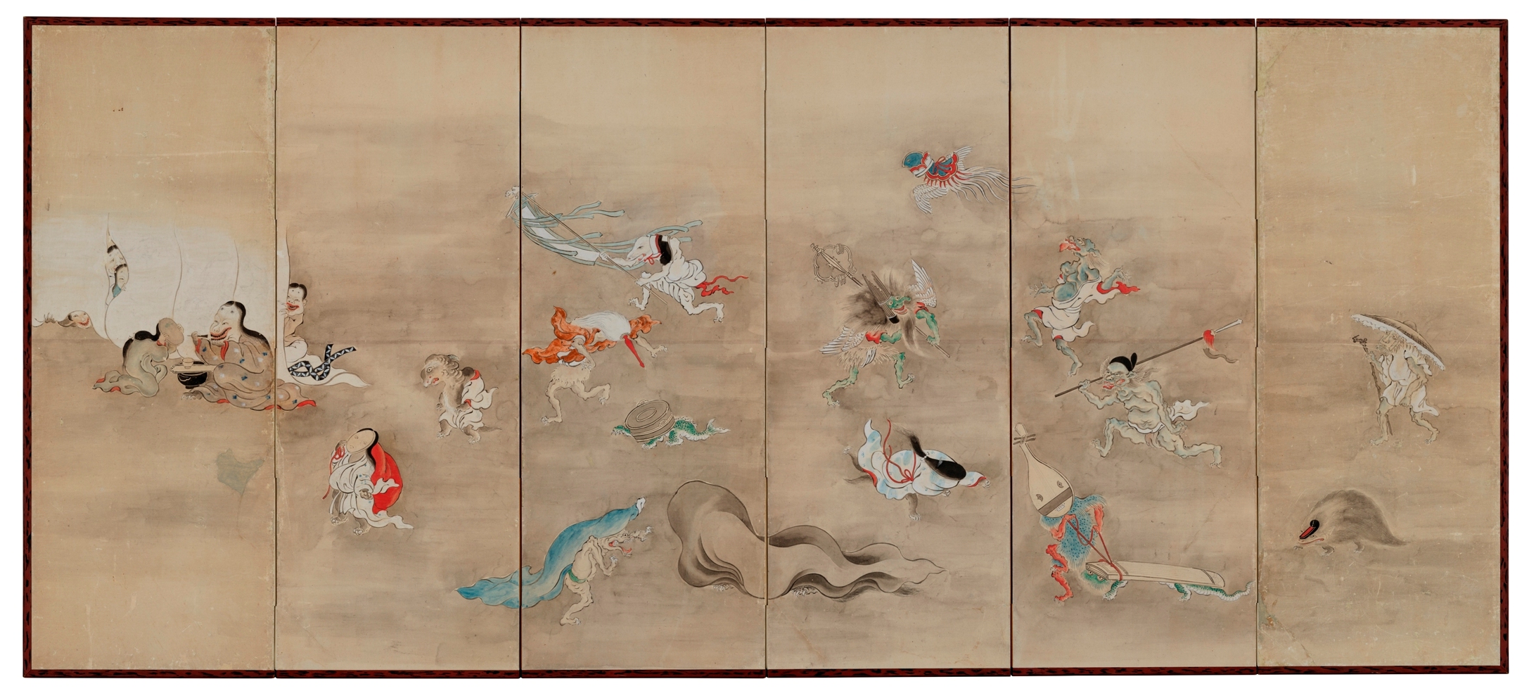 「百鬼夜行図屏風」